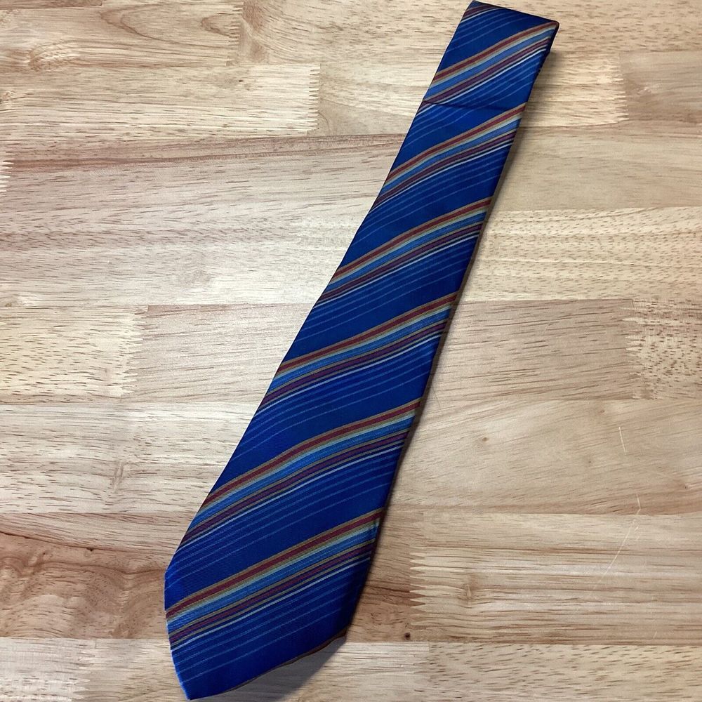 EUC Mens Yves Saint Laurent 100% Silk Striped Neck‎ Tie